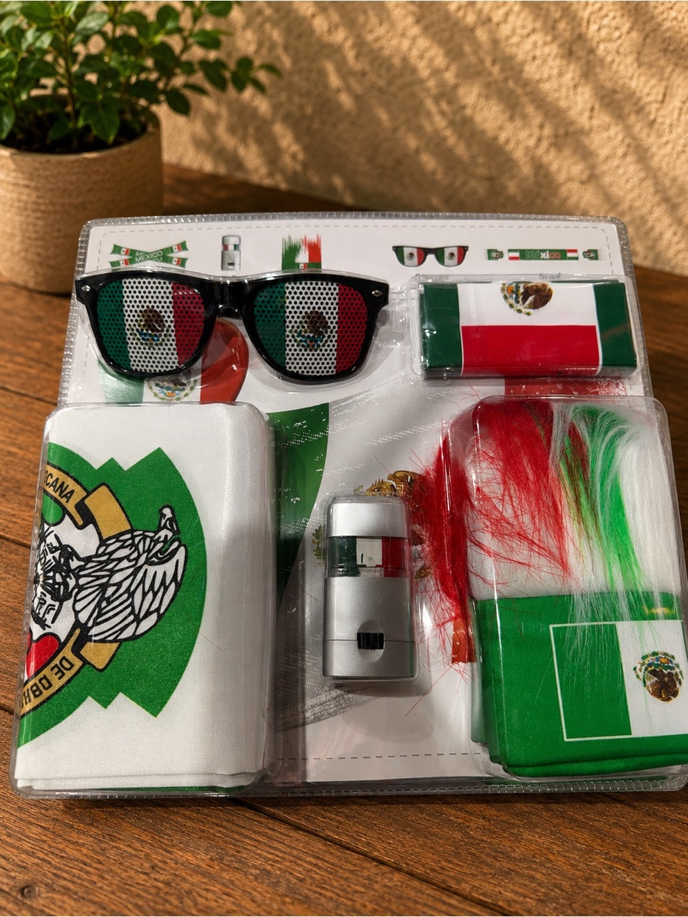 Mexico Flag Accessory Set - Sunglasses, Bandana & Face Paint